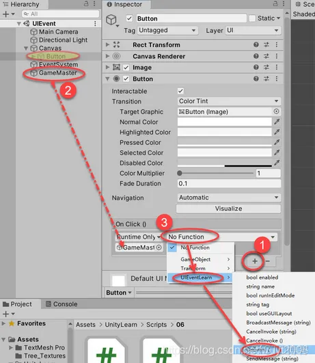 Unity2019学习：常用功能--Unity UI事件响应_UI_02